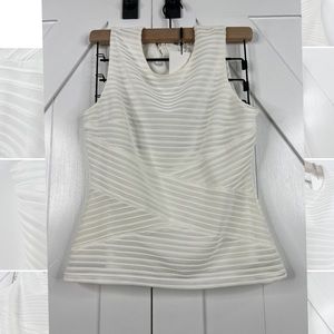 Calvin Klein White Lined Striped Sleeveless Tank Top NWT